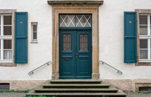 porte fenêtre en bois Bleu