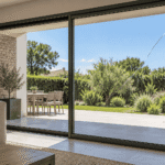 Salon contemporain donnant sur un jardin ensoleillé (1)